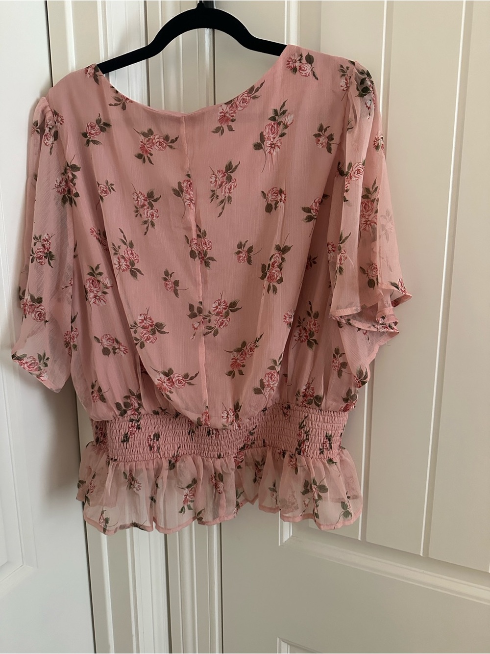 Floral Pink Ruffle Top - Picture 5 of 5